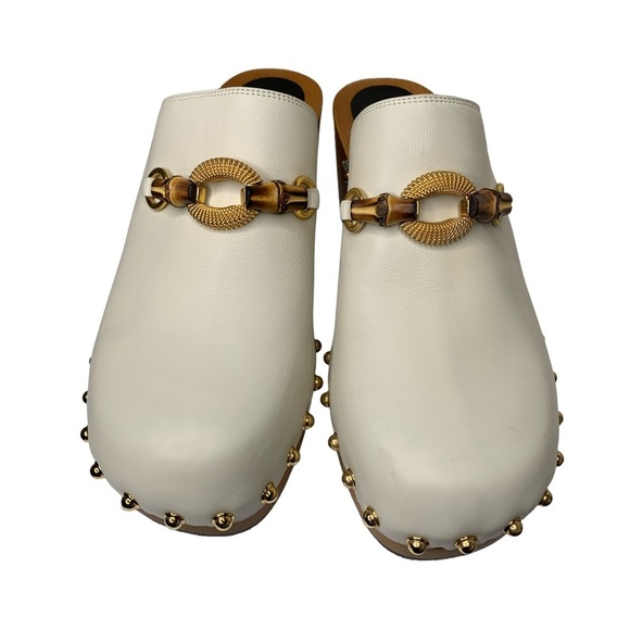 Gucci Bamboo‎ Horsebit Clogs in Mystic White Size 39.5 - Picture 3 of 7